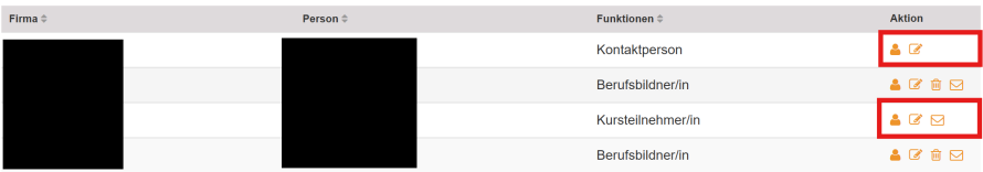 Bild zeigt eine Auflistung der Betriebsbenutzer bei welchen das Icon im ePak zum löschen fehlt.